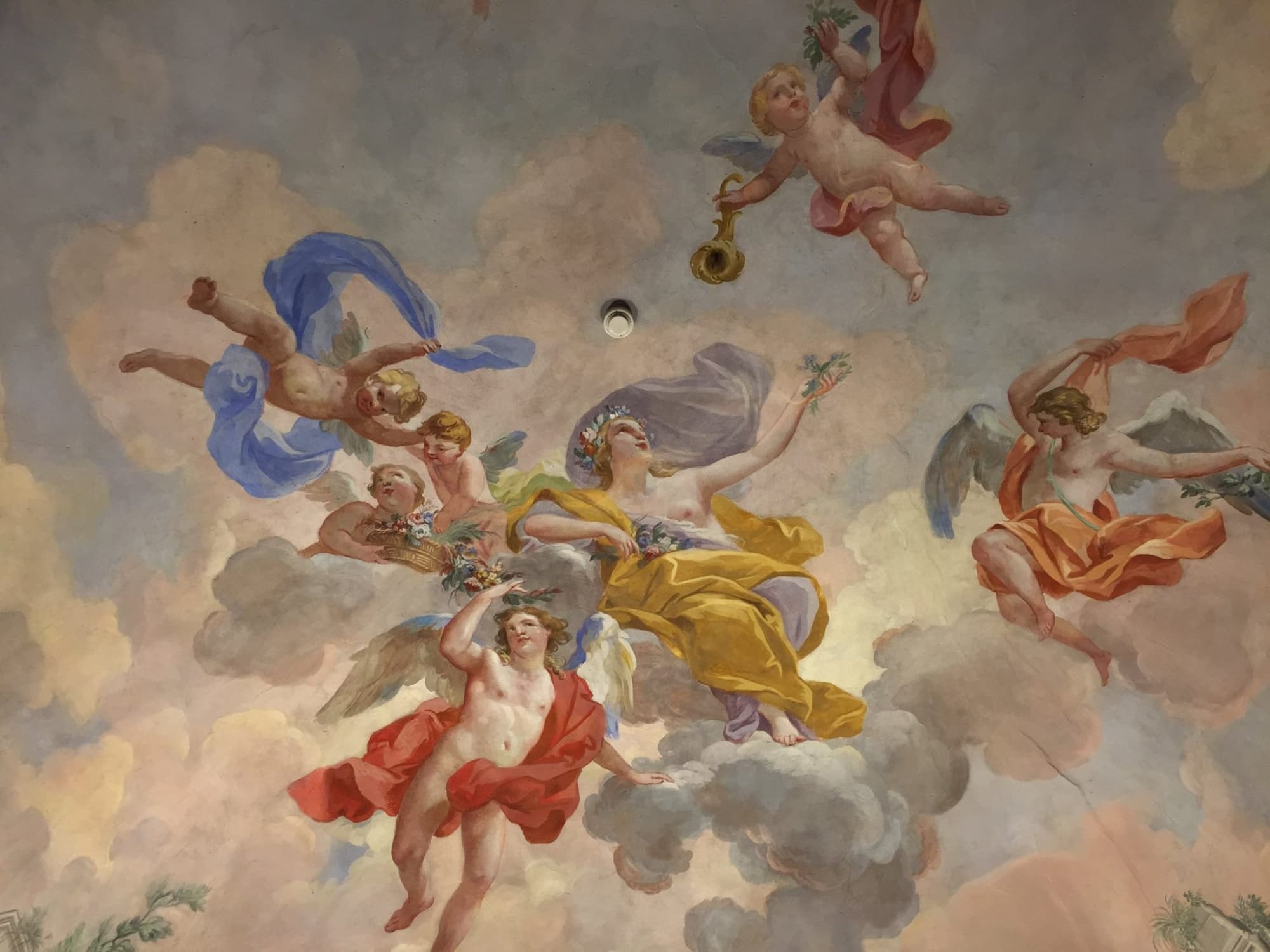 Il soffitto della Sala delle rovine