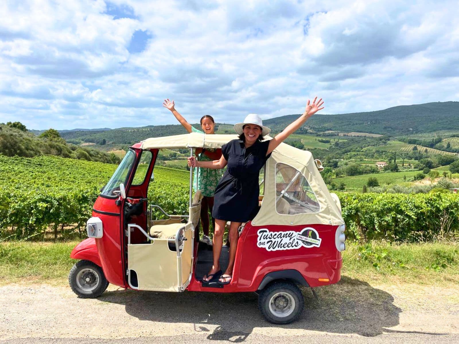 Italian Tuk Tuk, vintage vehicle, wine tasting, local food, authentic experience, panoramic