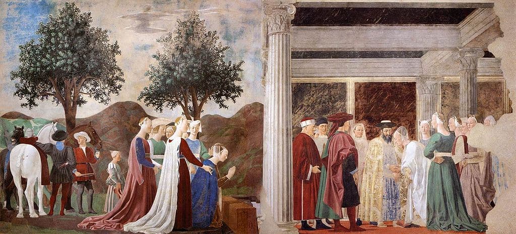 Detail der Legende des Wahren Kreuz von Piero della Francesca in Arezzo
