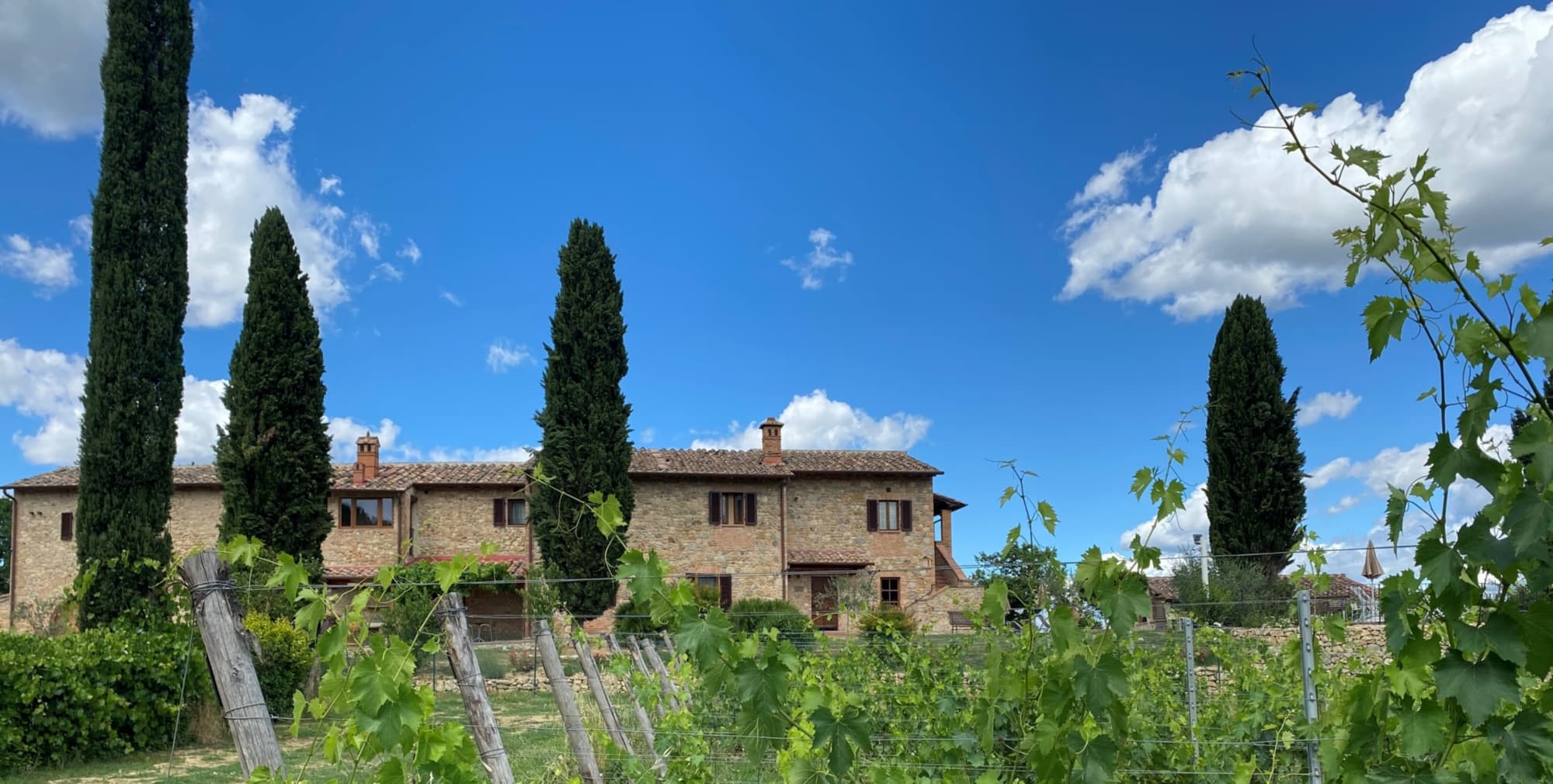 Panoramic view of the Tenuta Sovestro farmhouse building