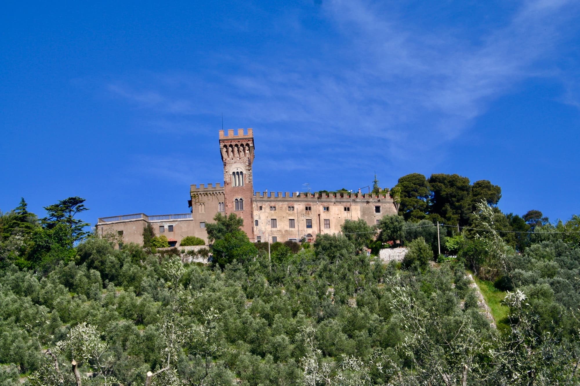 Château Magona à Venturina entouré de verdure.