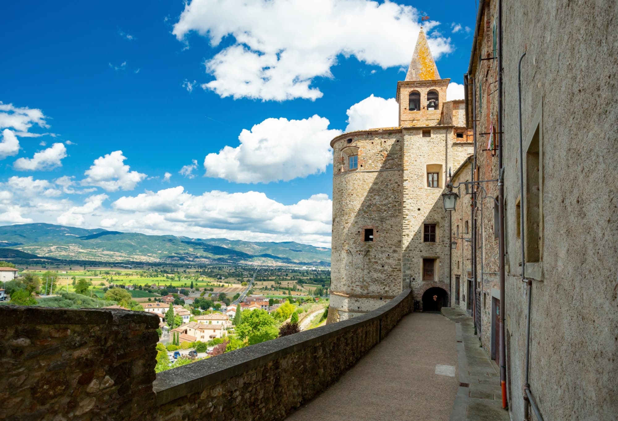 Ein Blick auf das Dorf Anghiari