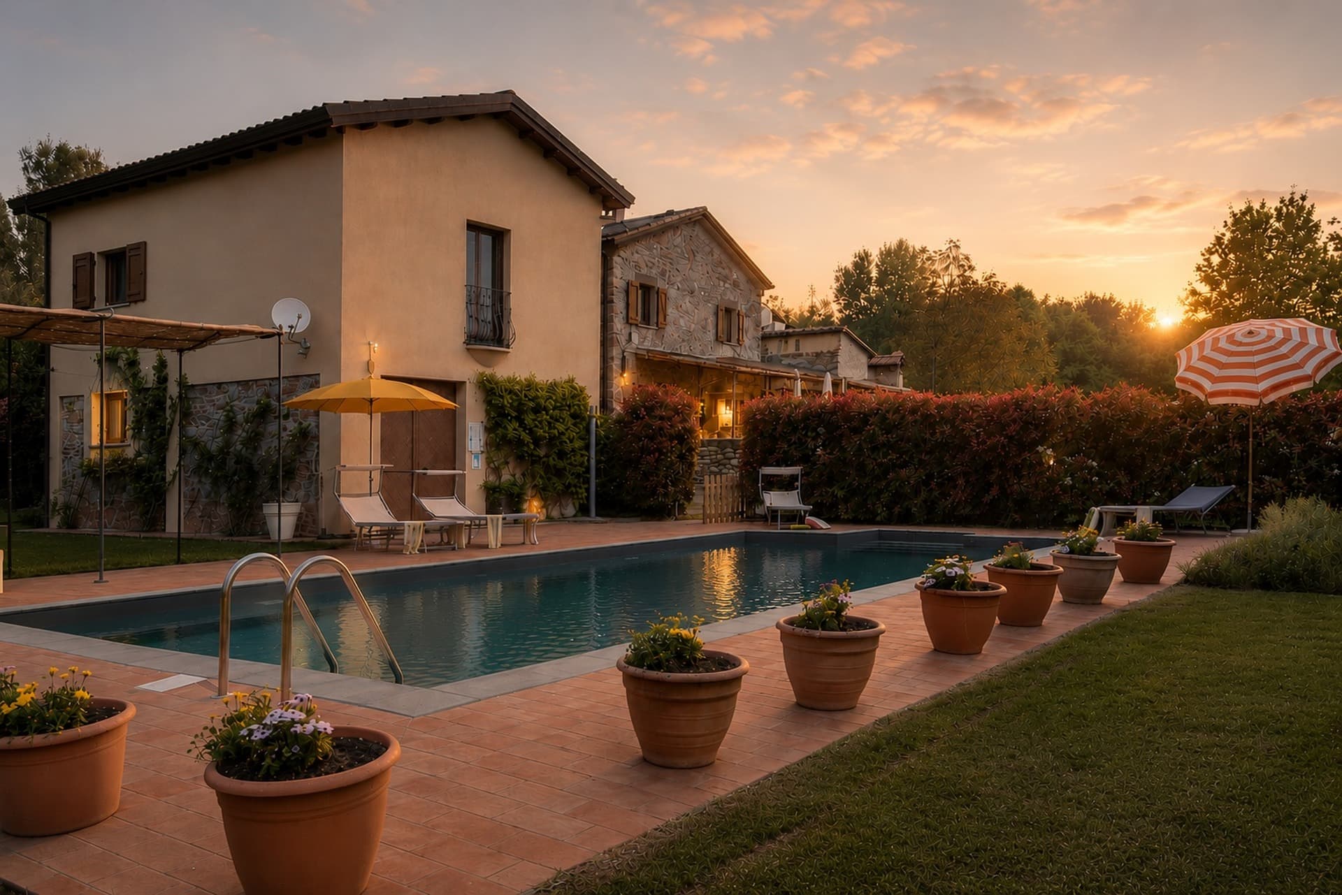 Our swimming pool and the main building