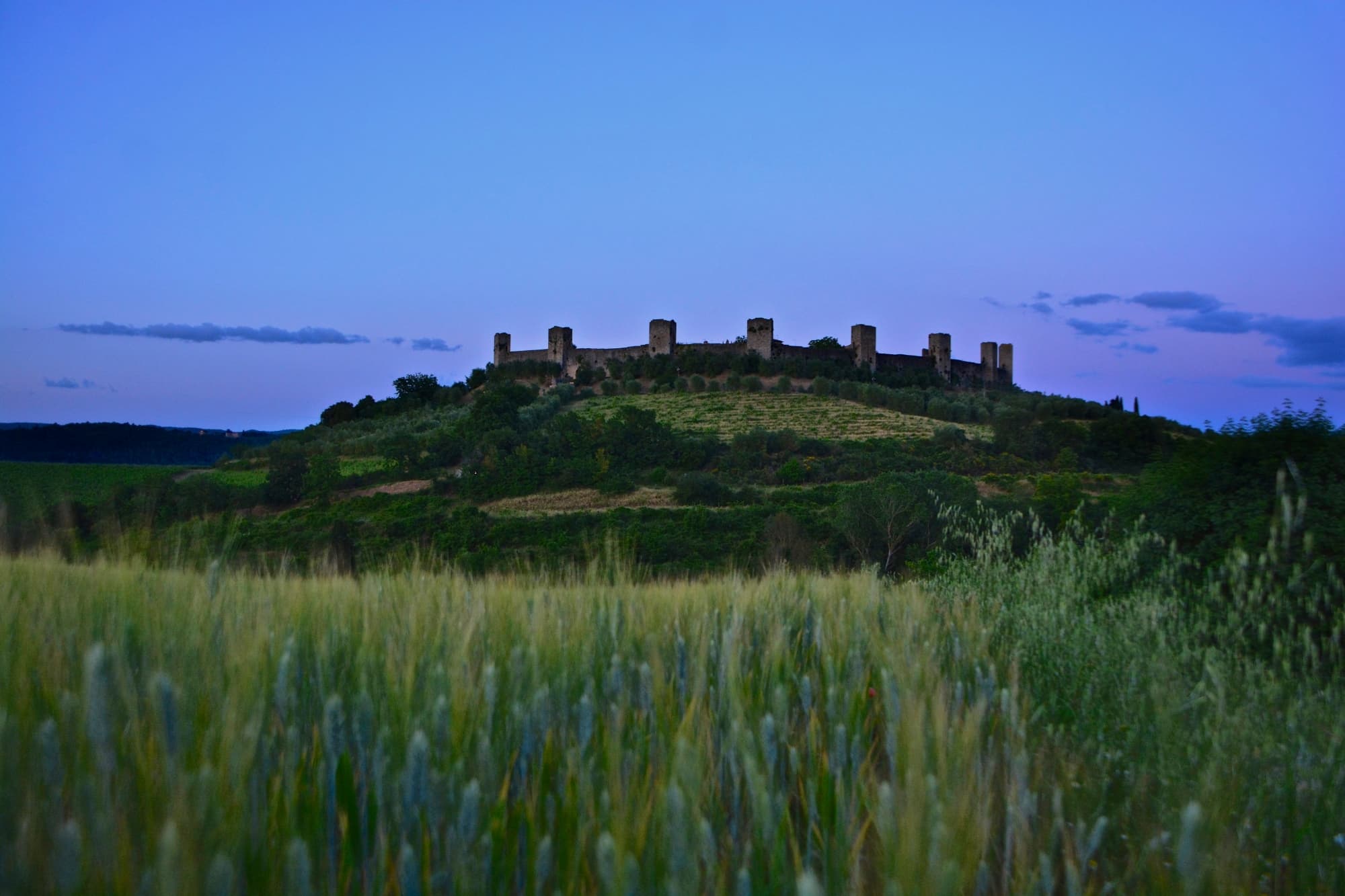Monteriggioni bei Sonnenuntergang