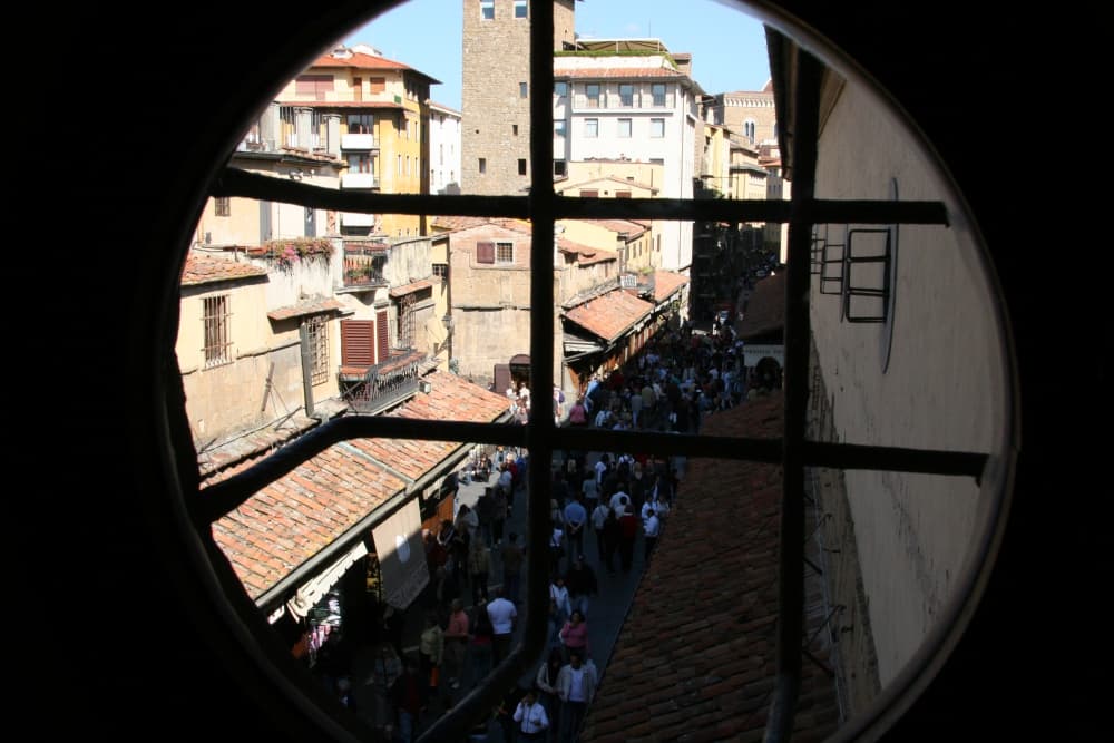 Ponte Vecchio, as seen from the Vasari Corridor