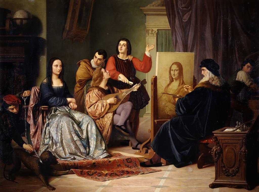 “Leonardo paints the Mona Lisa” by Cesare Maccari