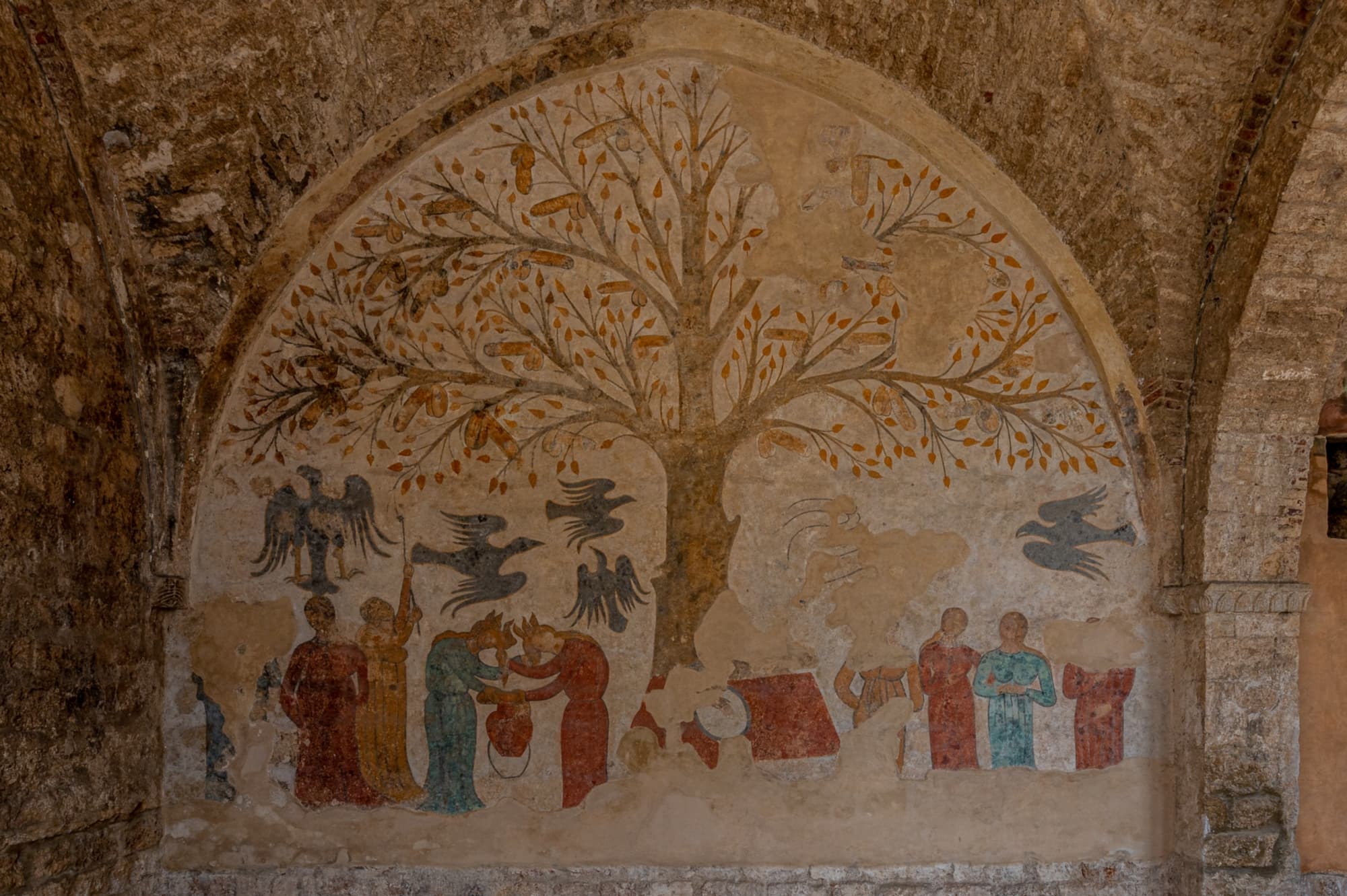 The fresco depicting the Albero della Fertilità (Tree of Fertility)