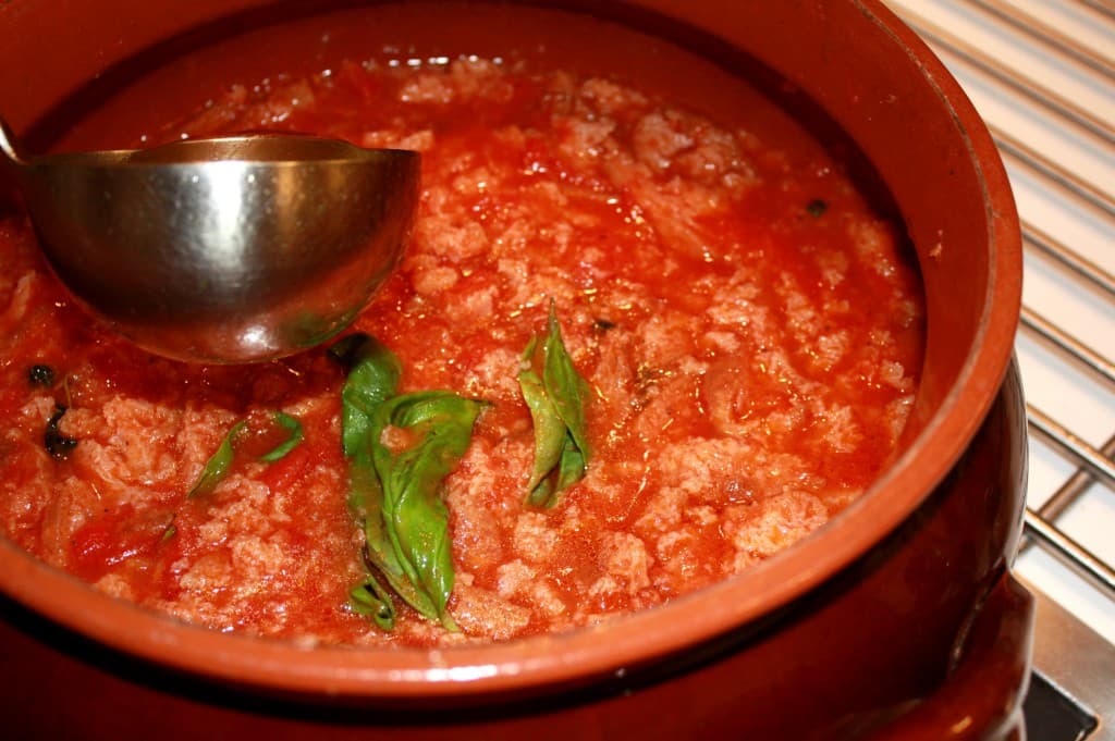 Tuscany’s Pappa al Pomodoro served in an earthenware dish