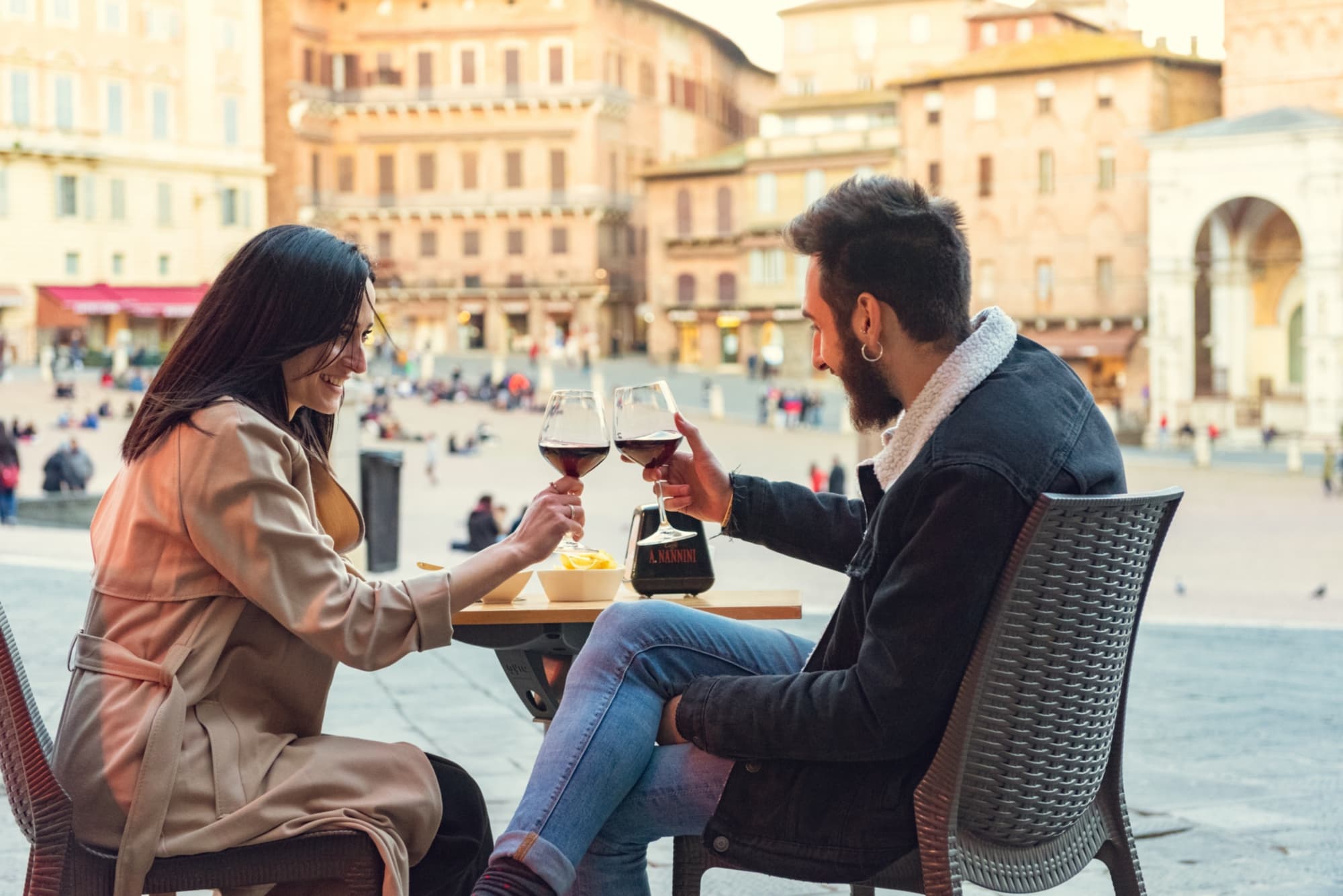 Aperitiv auf der Piazza del Campo, Siena