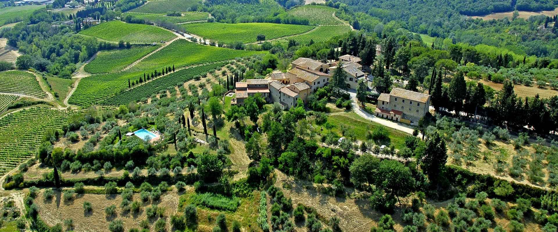 Vista dall'alto dell'Agriturismo Borgo Poneta