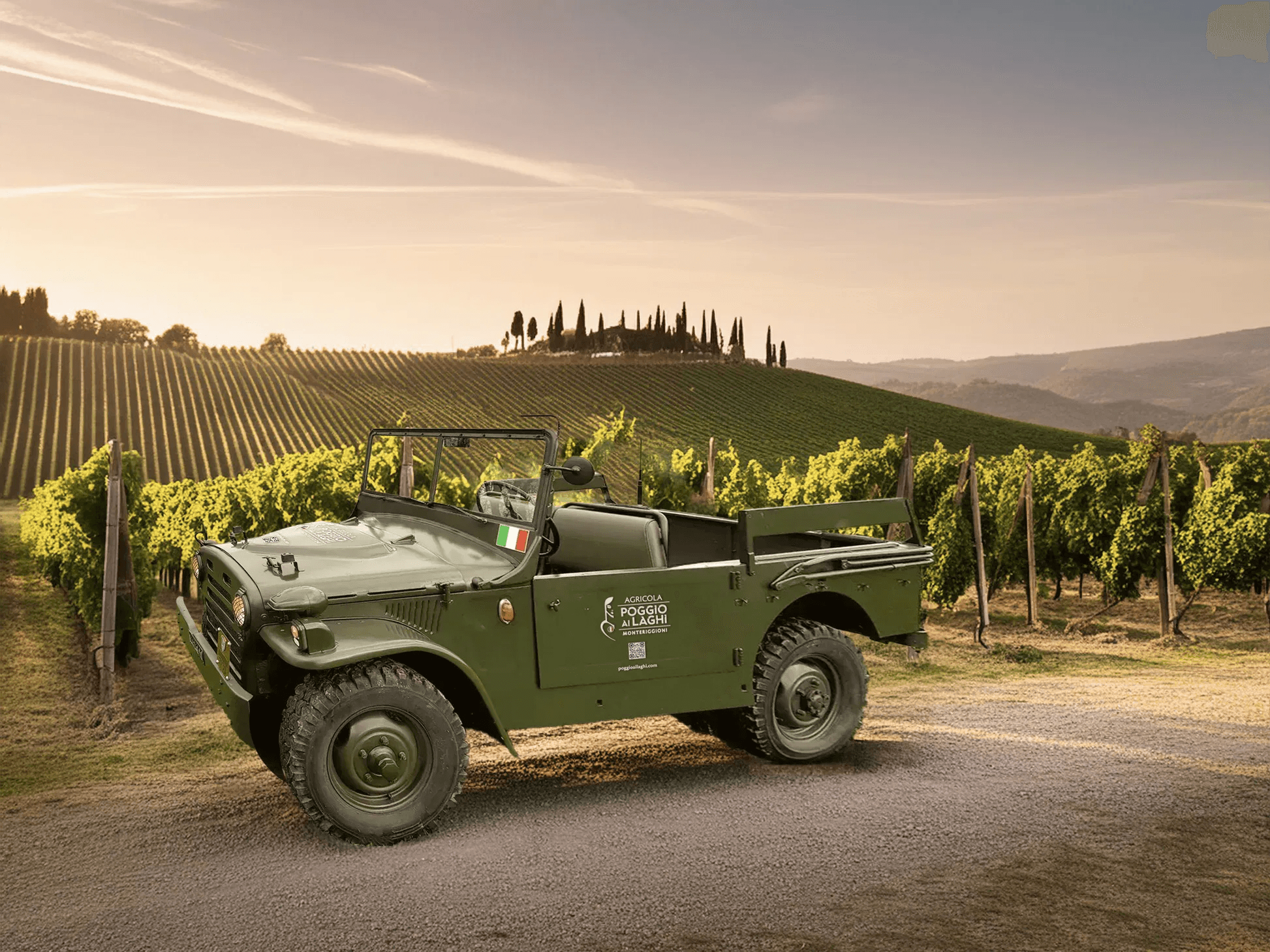 Jeep wine safari tra vigna, lago e cantina
