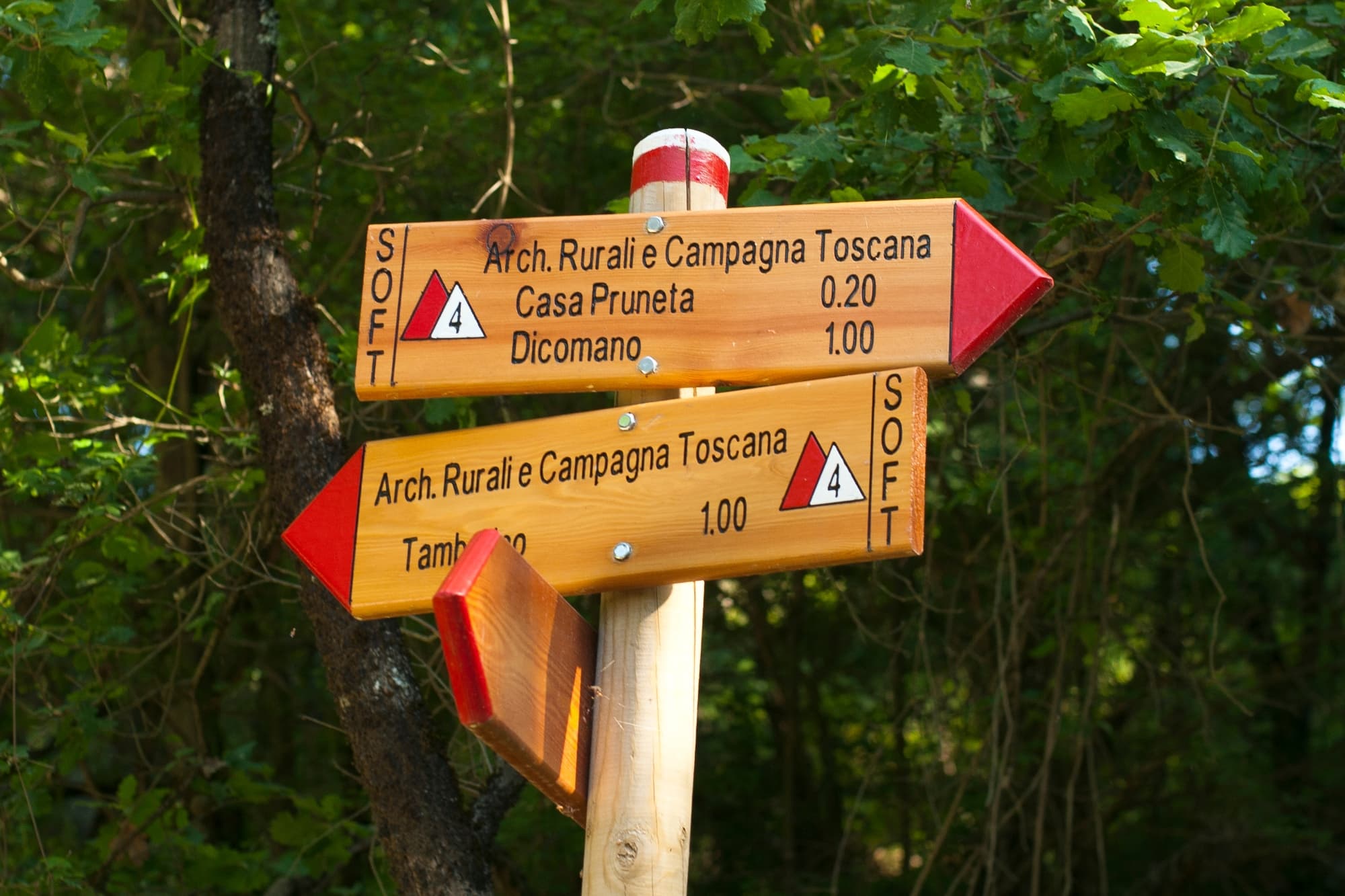 Insegne per il trekking a Dicomano
