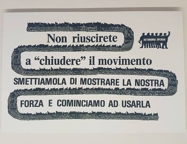 A work by Nanni Balestrini at Frittelli Gallery