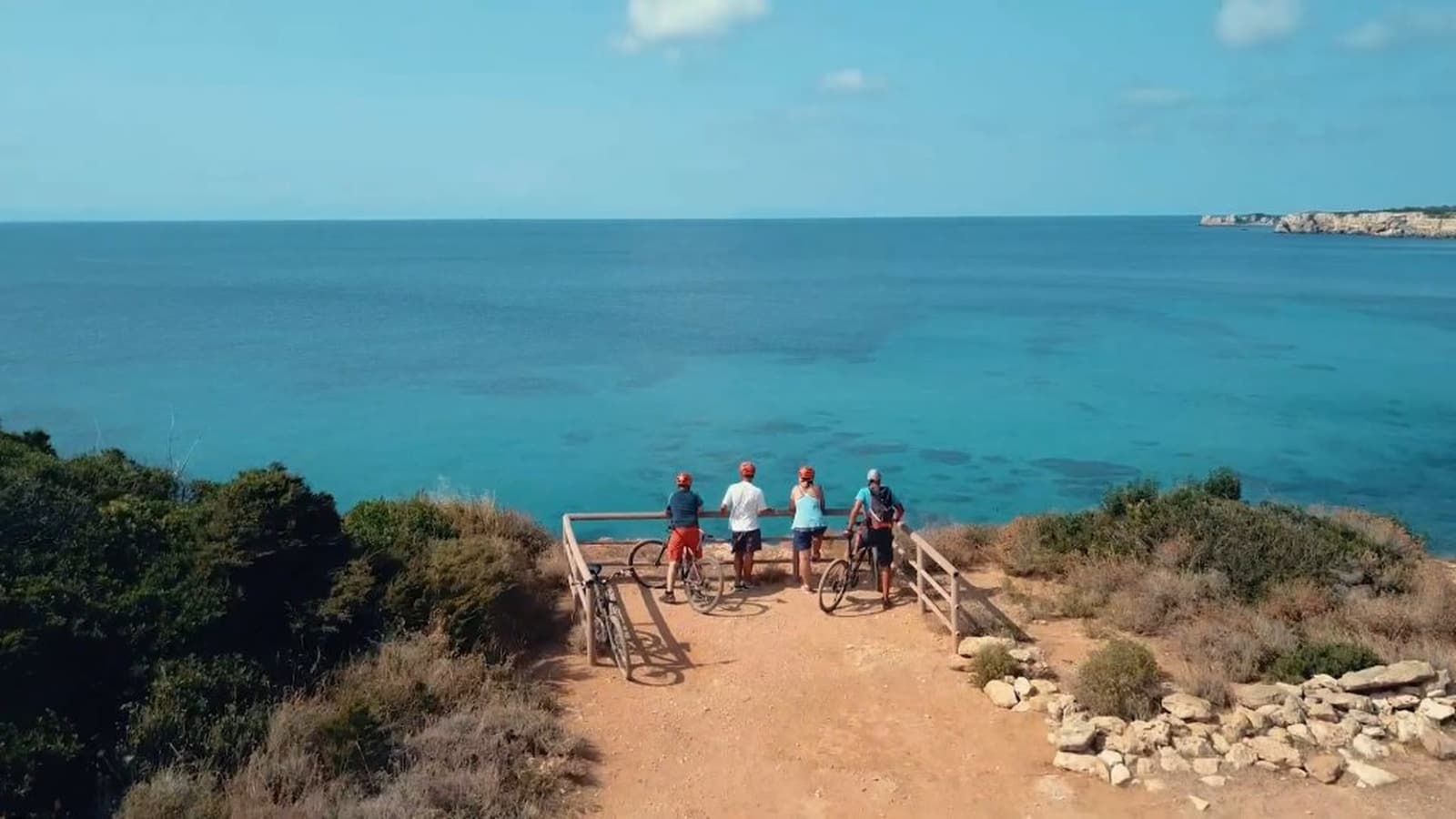 Group of people looking at the sea