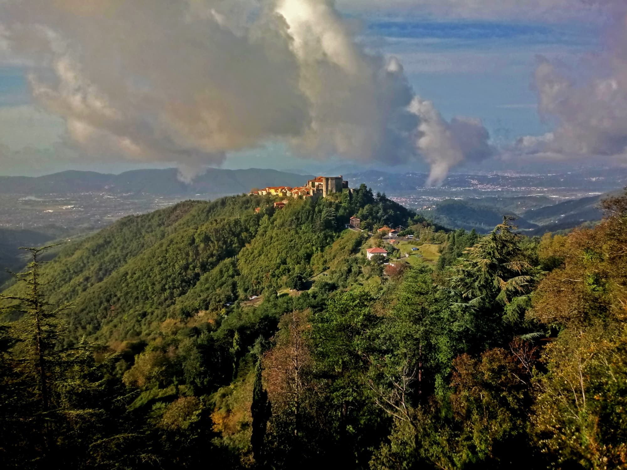 View over Fosdinovo and the valley