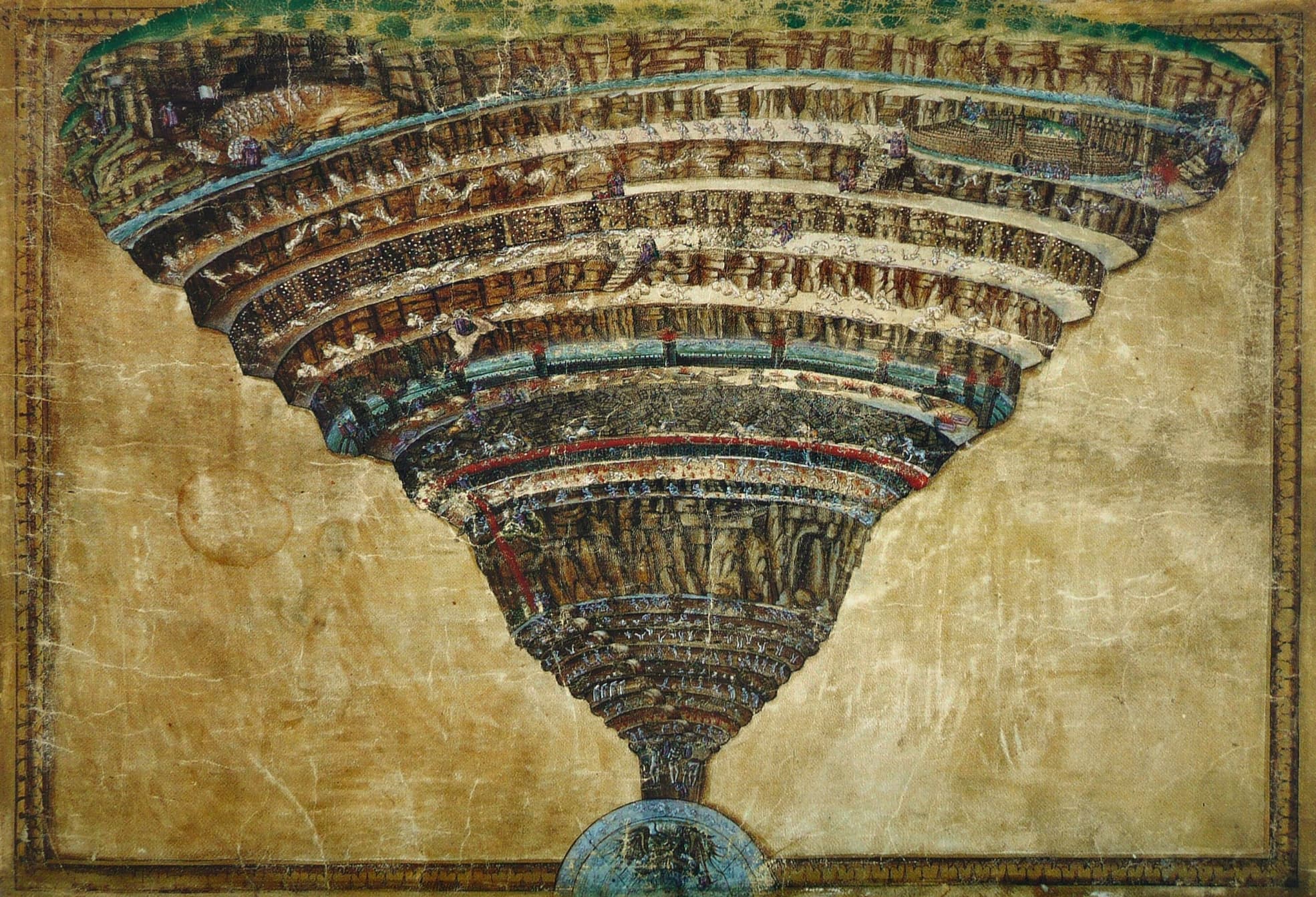 Sandro Botticelli, carte de l'enfer