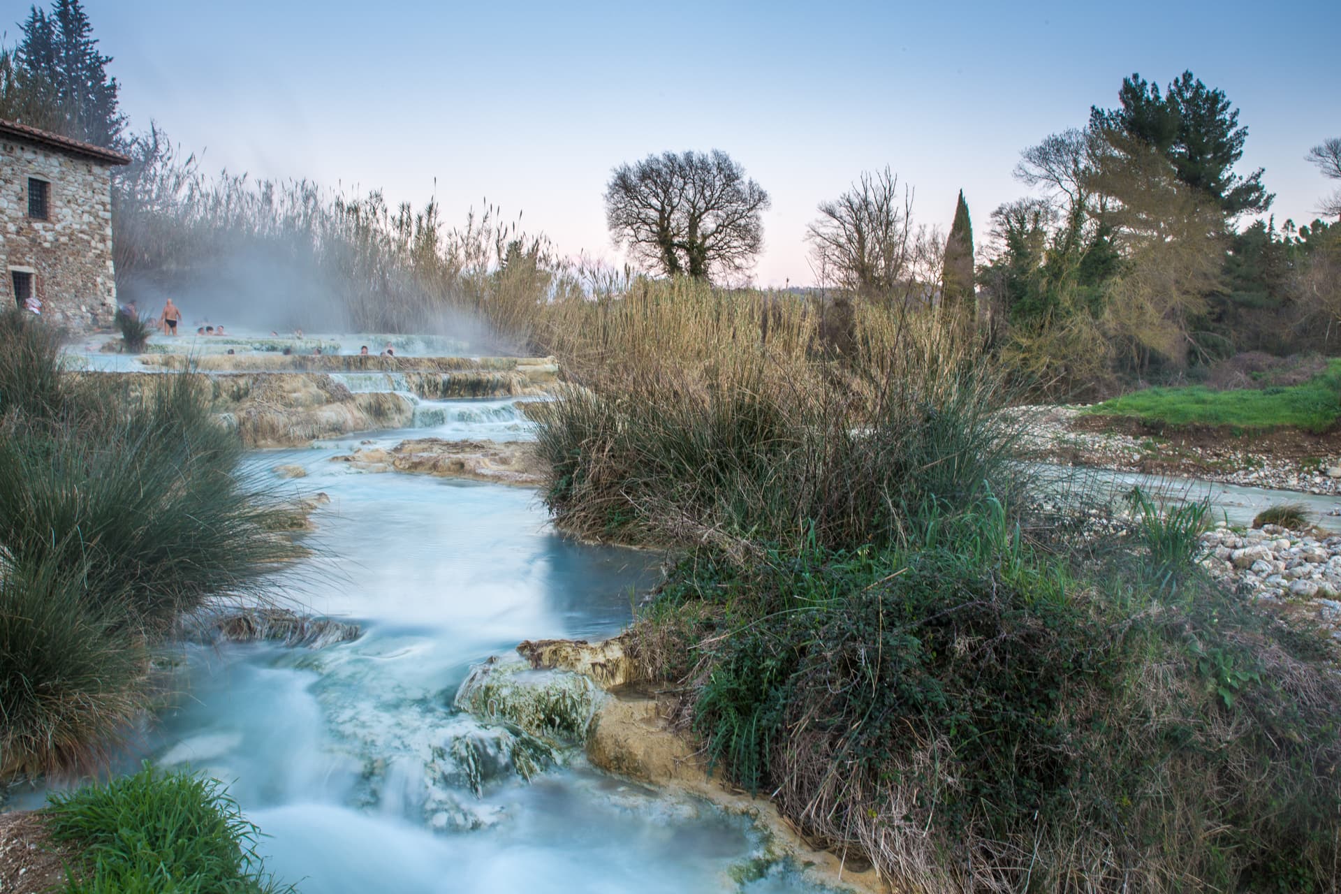 Blick auf die Cascate del Mulino in Saturnia