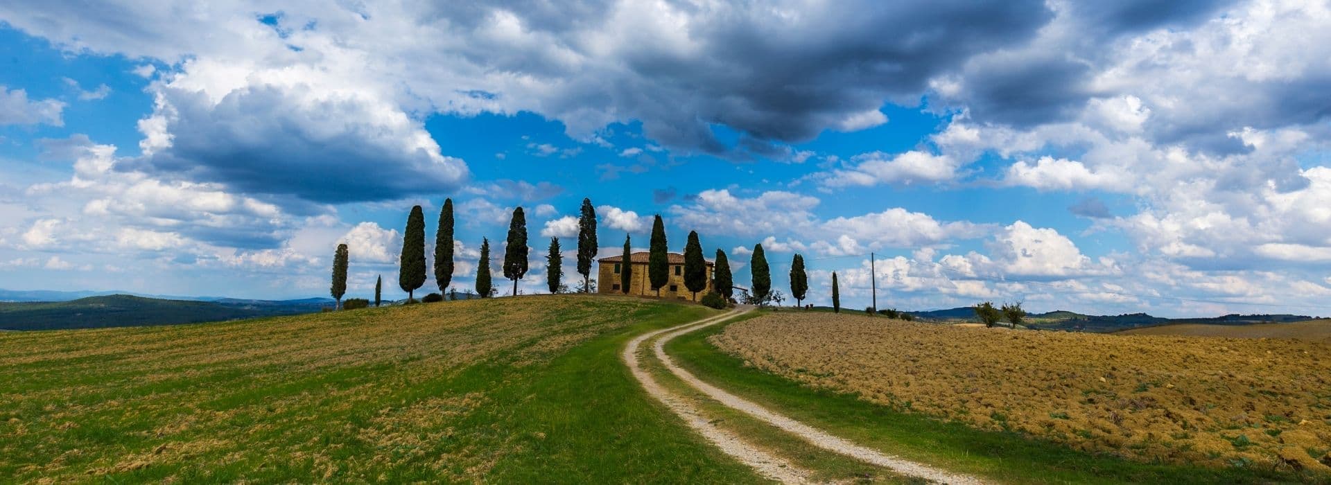 Paesaggio toscano con cipressi