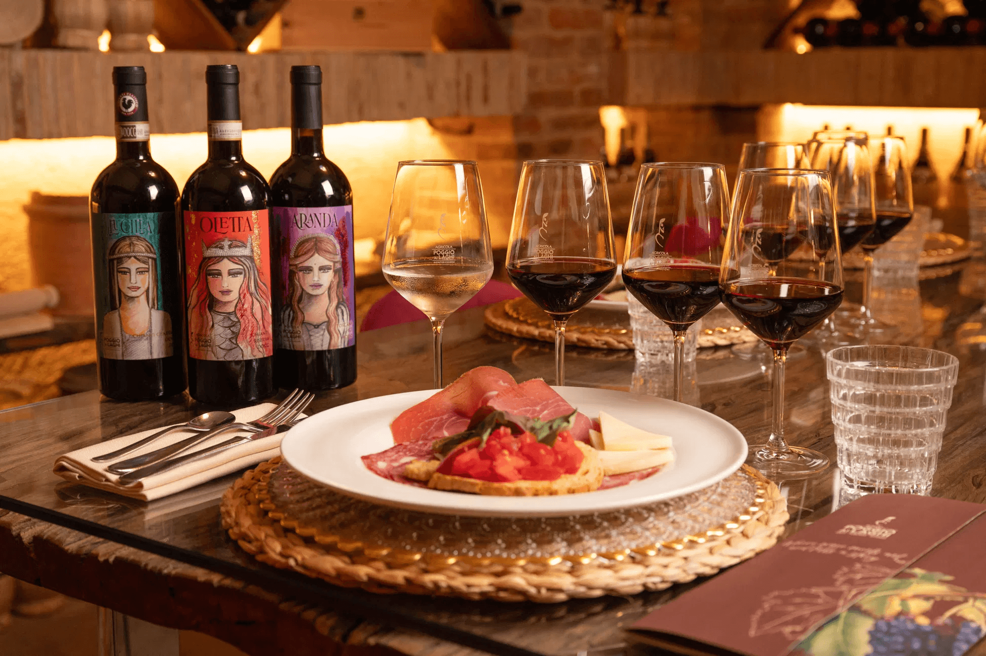 Cena con degustazione di vini presso cantina Poggio ai Laghi