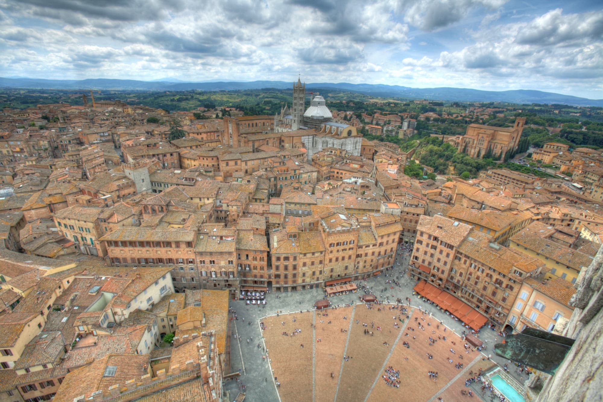 La vue depuis la Torre del Mangia