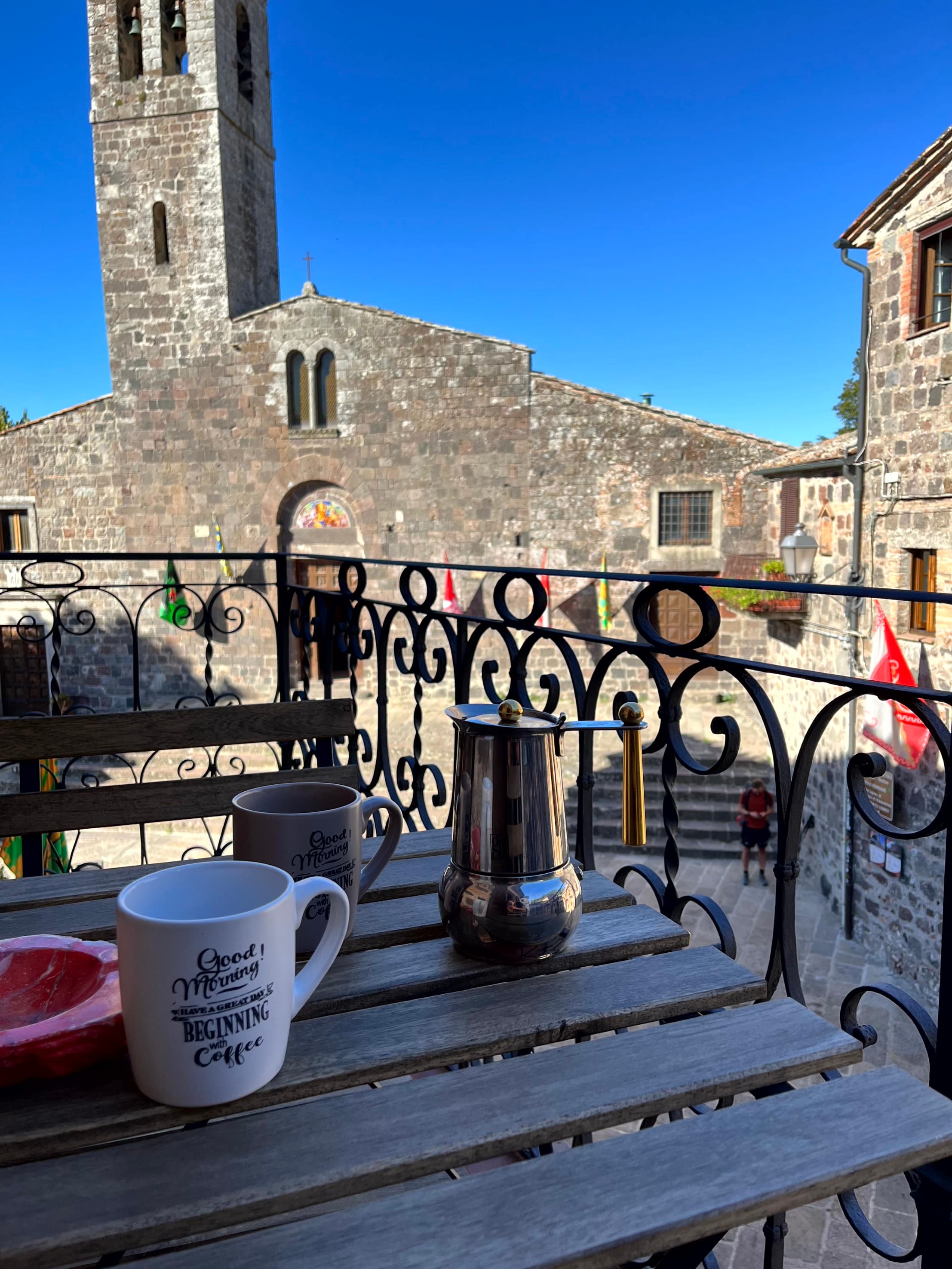 Panoramic terrace of L'Appaltino overlooking Radicofani square