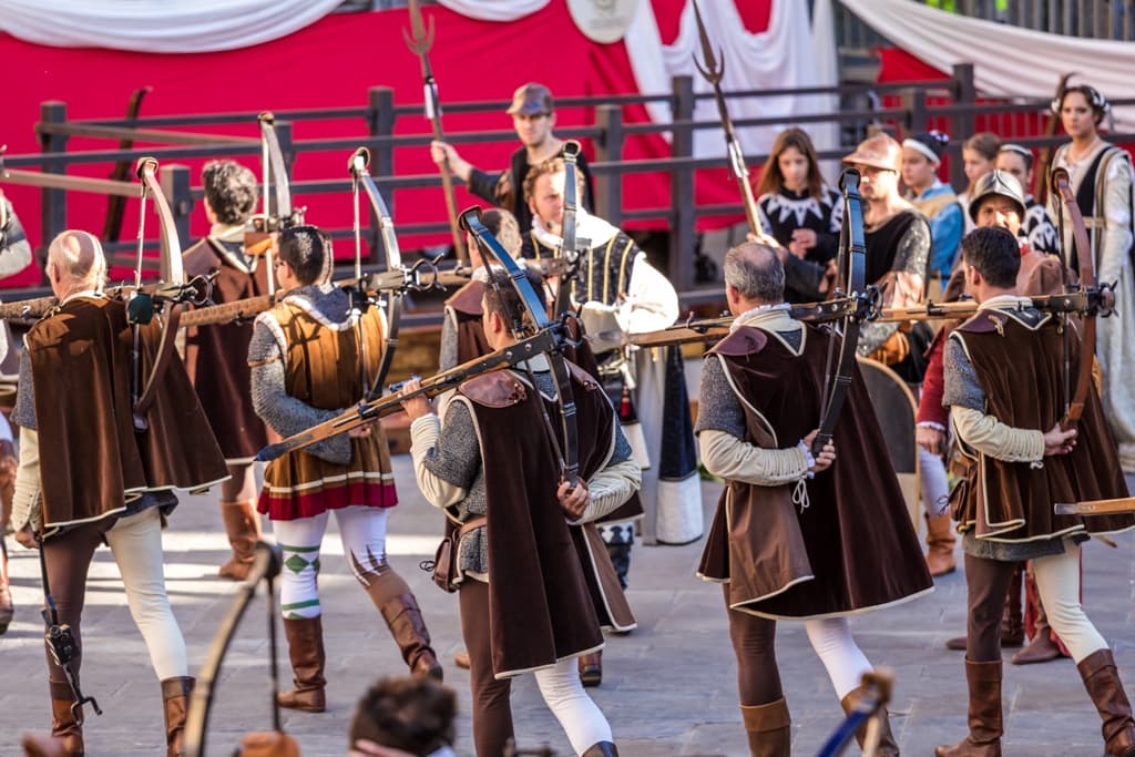 Sbandieratori al Palio della Balestra di Sansepolcro