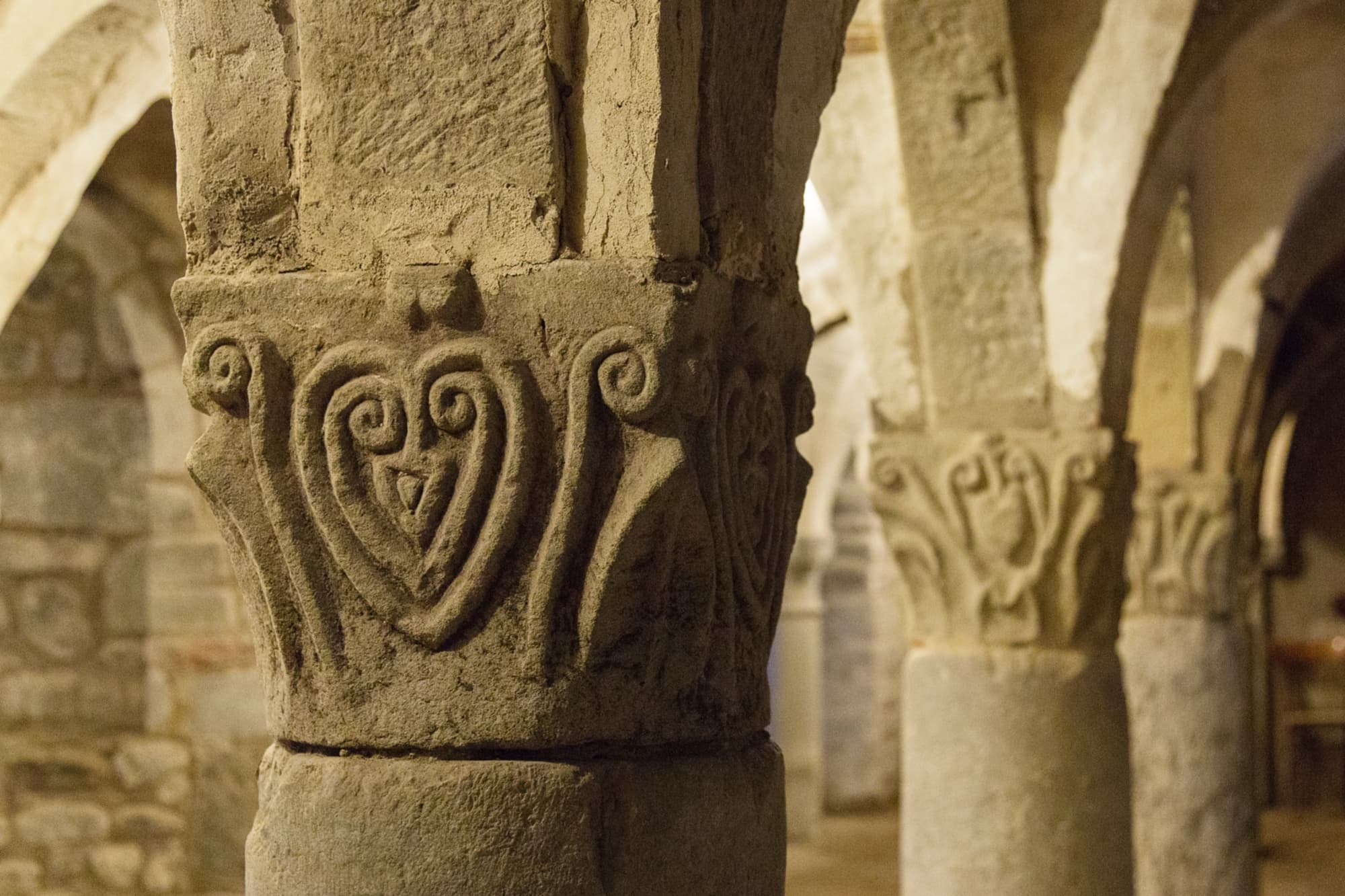 The capitals of the crypt