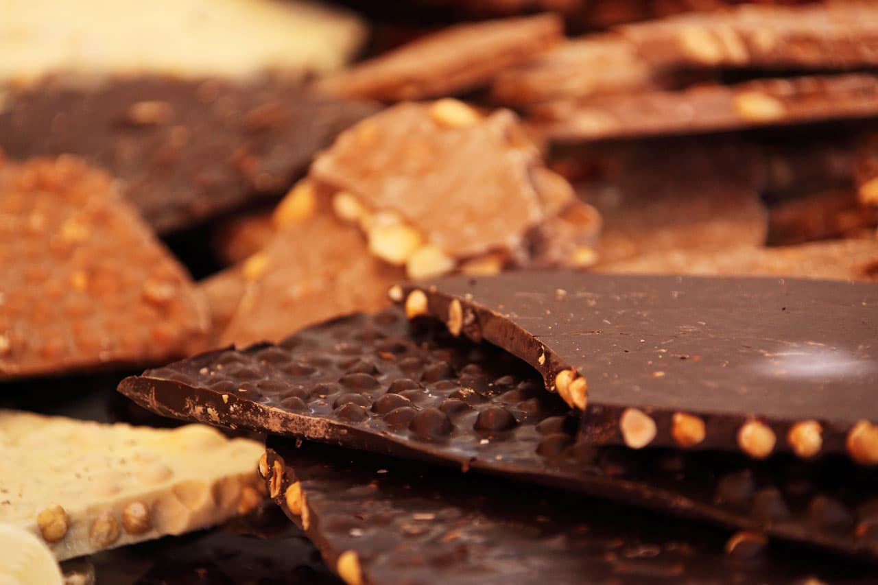 Pezzi di cioccolato di vari tipi