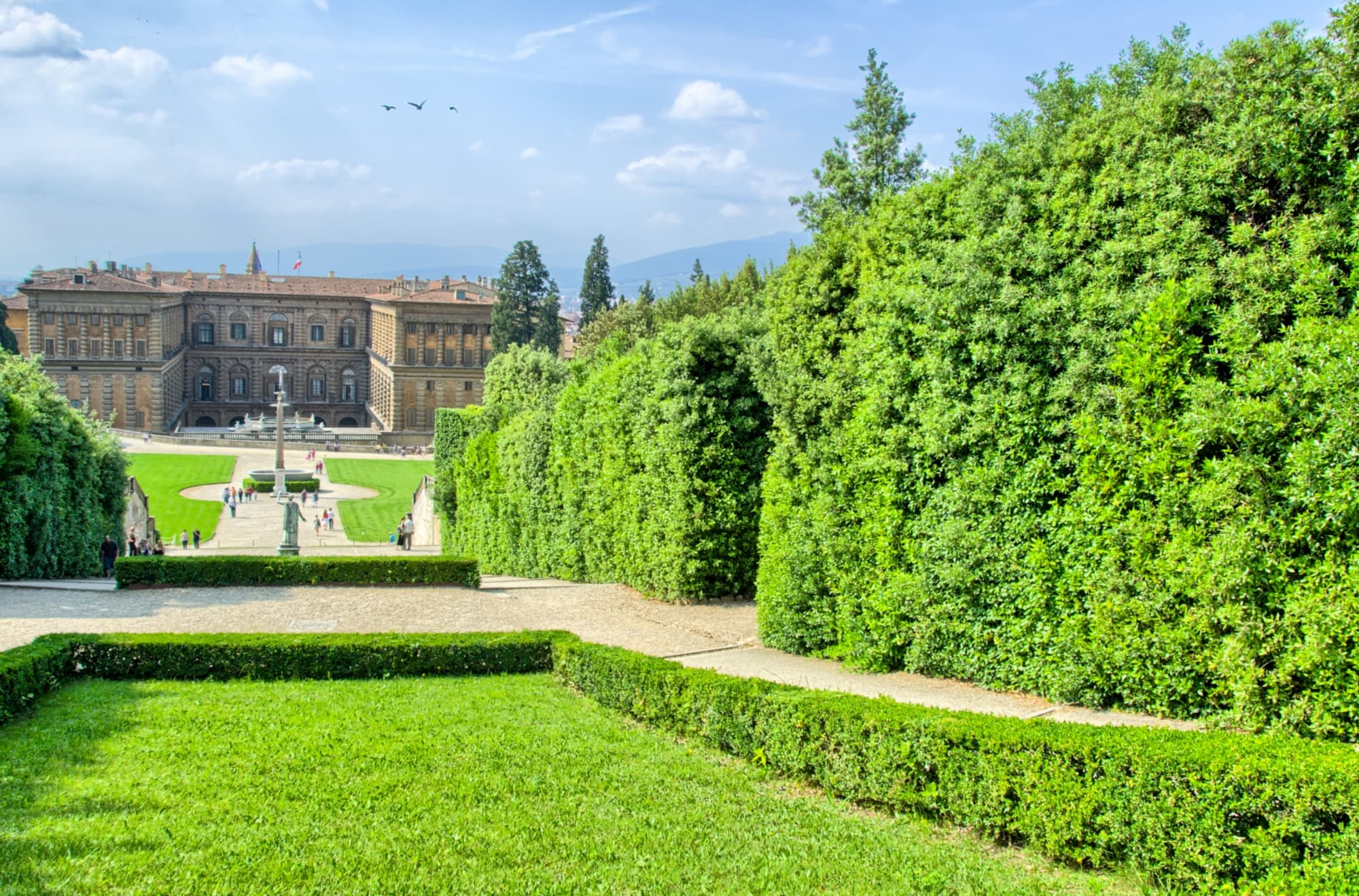Der Boboli-Garten mit dem Obelisken