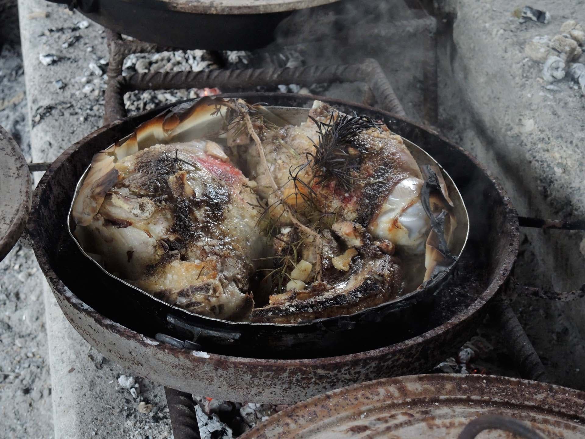 Lamb cooked in a testo