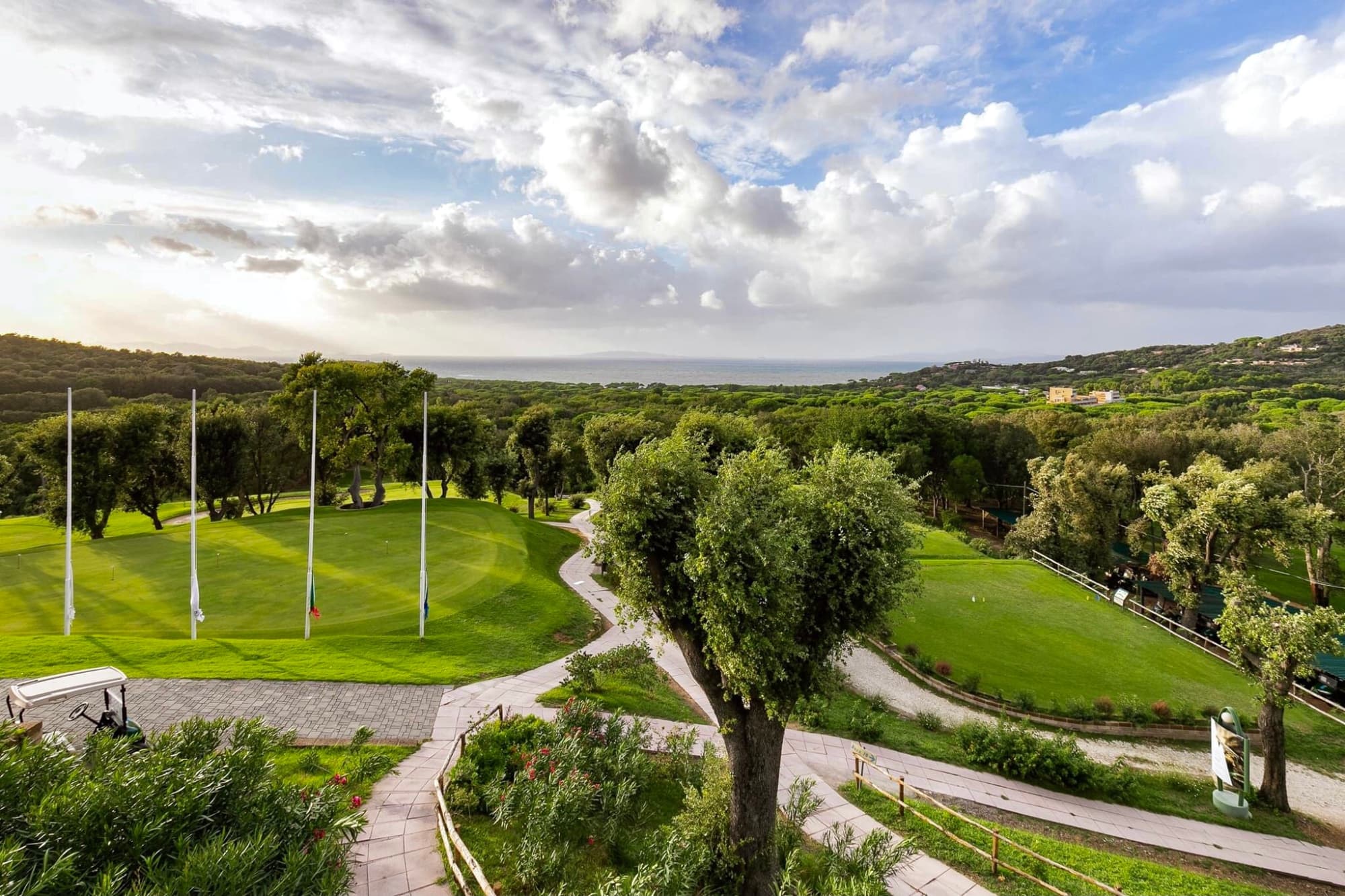 Blick von der Terrasse des Golfclubs Punta Ala